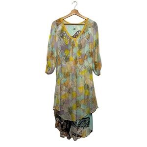 GREGORY PARKINSON Silk Floral Midi Dress Multi M